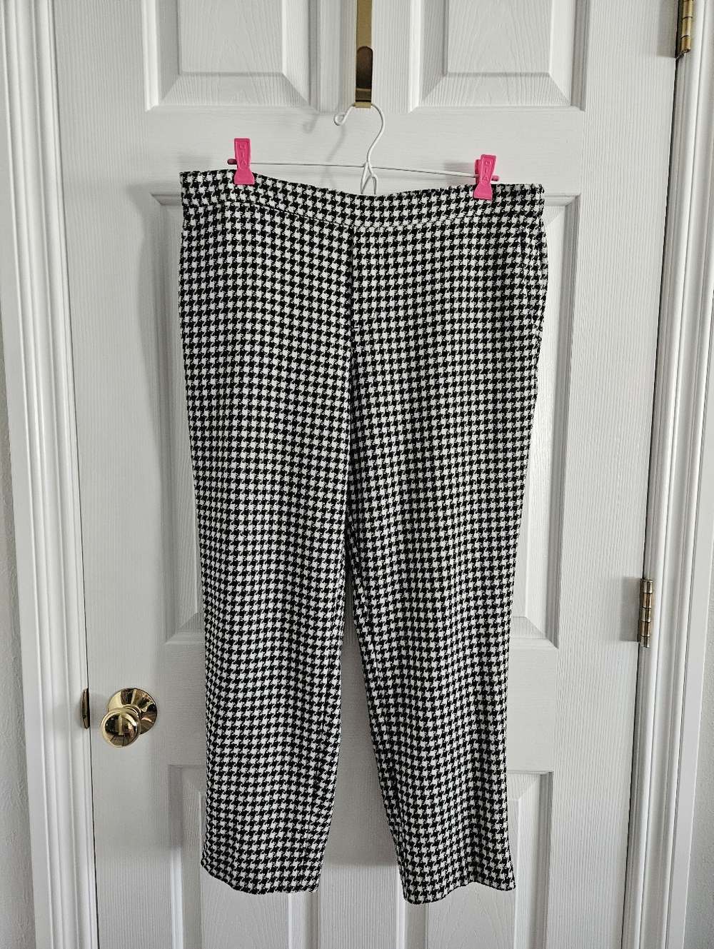 NWOT Old Navy Knit Houndstooth Pull On Straight Leg Pants